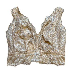 Cosabella Womens Lace Long Line Bralette Ivory Rose Size Large